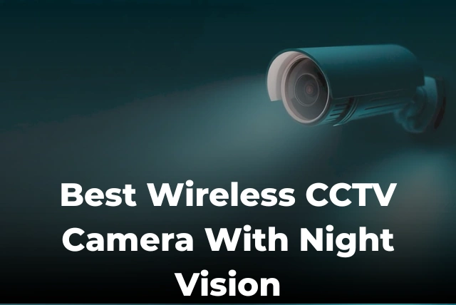 wireless cctv camera with night vision installed outside a home for night security