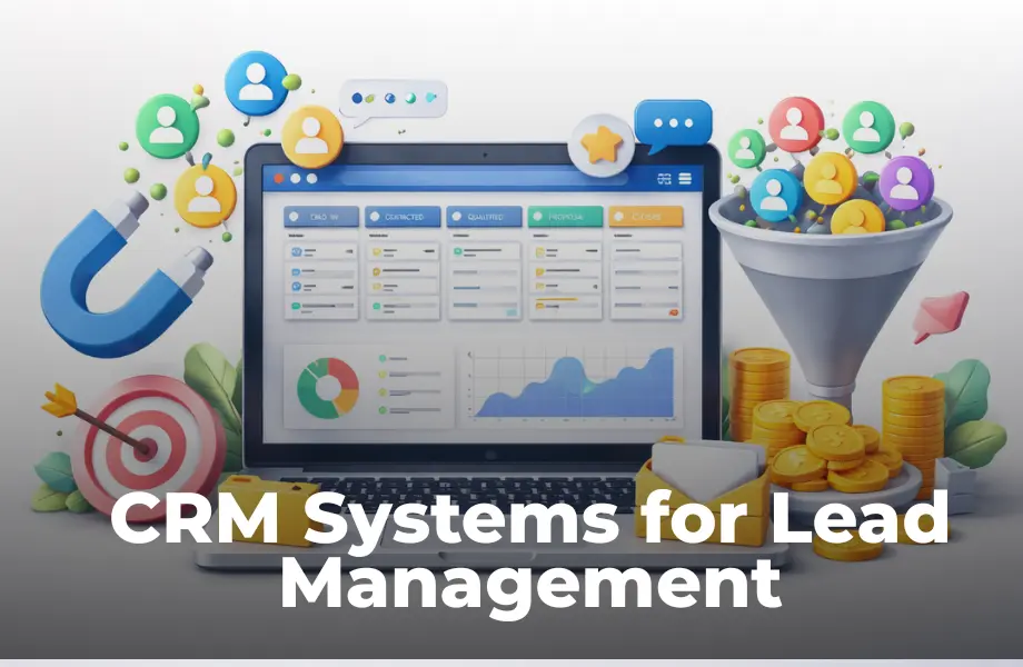 lead management CRM dashboard showing lead tracking and sales pipeline