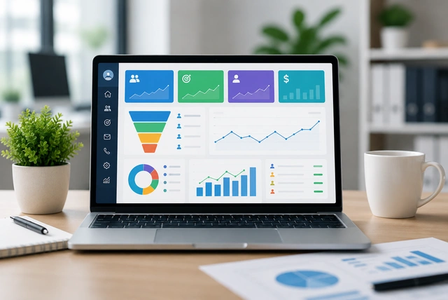Lead Management Software dashboard showing lead tracking and sales pipeline management